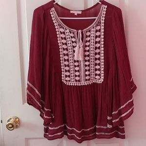 Boho 3/4 length blouse
